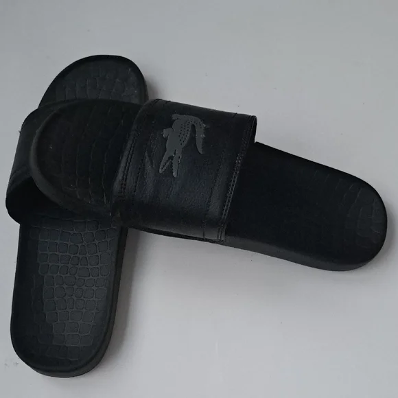 Lacoste Black Crocodile Slide Sandals - Picture 3 of 8